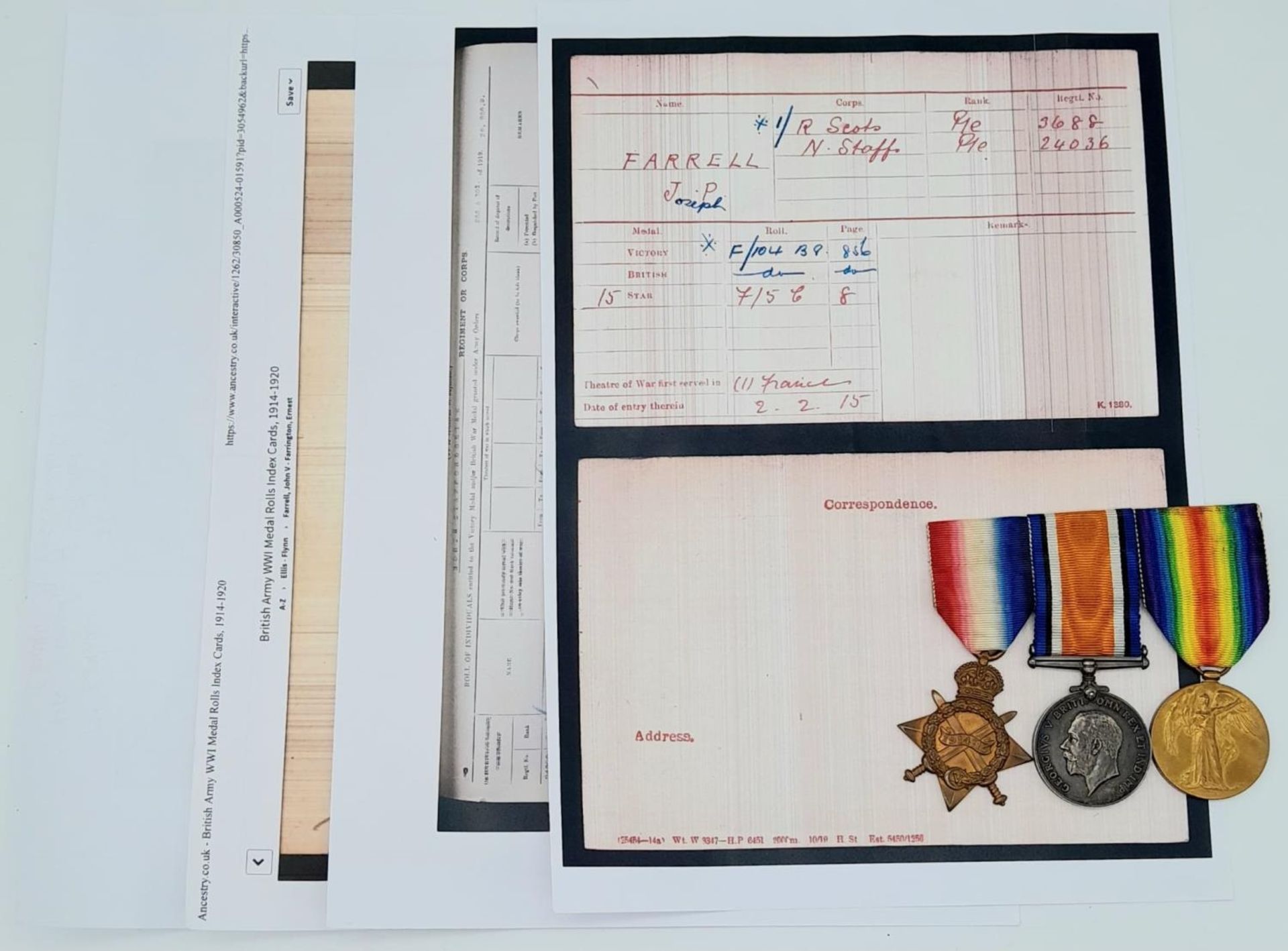 A 1914/15 Trio, consisting of the 1914/15 Star, British War Medal and Victory Medal, all named to