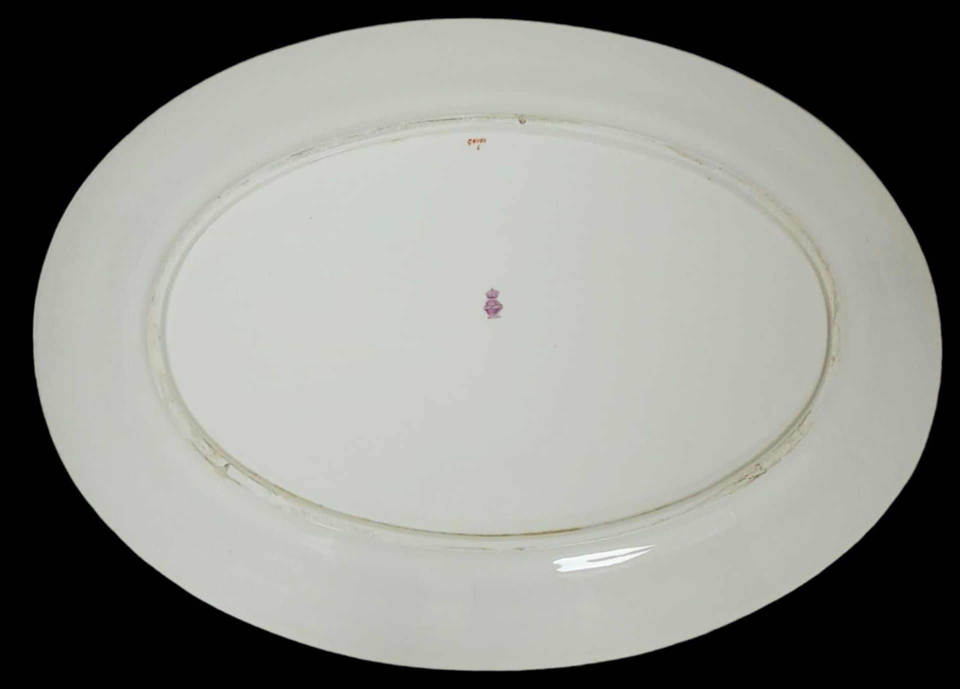 An Antique Victorian Minton Large Serving Plate. Beautifully decorated with floral displays and - Bild 2 aus 4