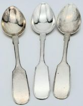 A collection of 3 vintage 875 silver spoons. Total weight 78.4G. Total length 15cm.