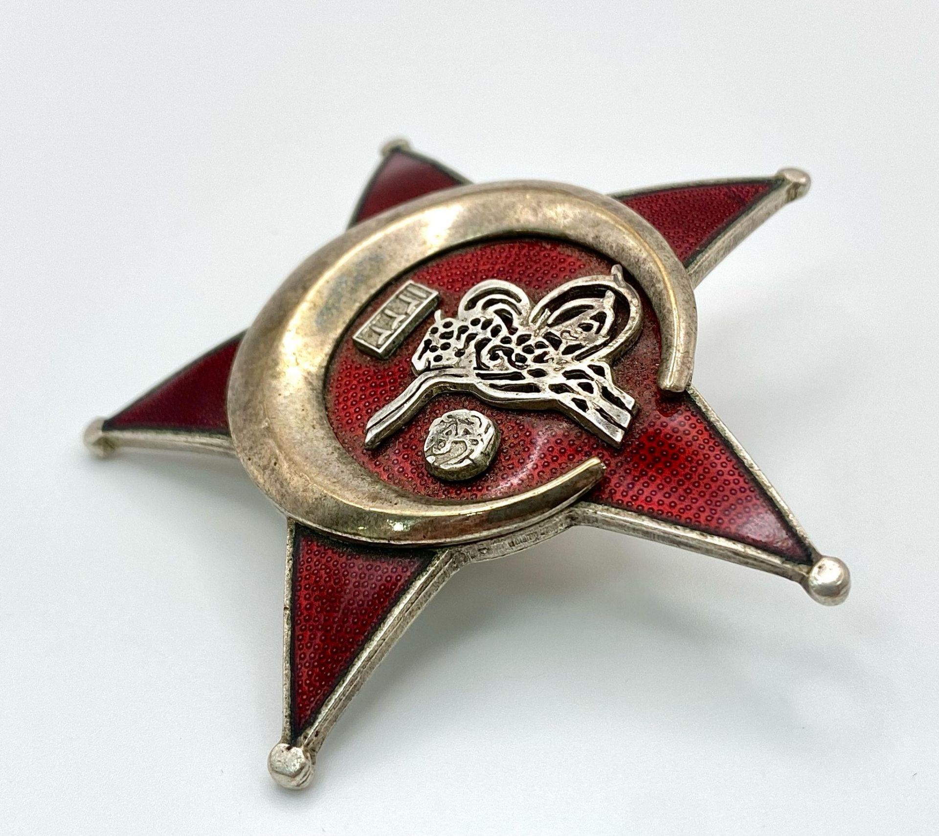 WW1 Ottoman (Turkish) Officers War Medal “The Gallipoli Star”. Nice private purchase screw back - Image 2 of 4