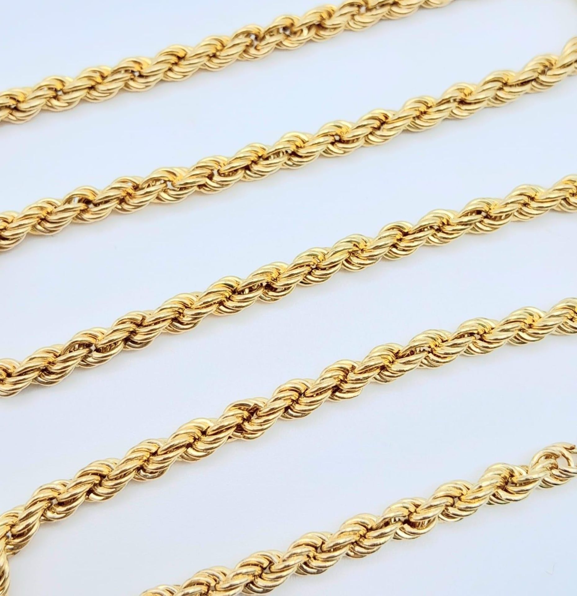 A 9K Yellow Gold Rope Necklace. 40cm length. 4.65g weight. - Bild 4 aus 5