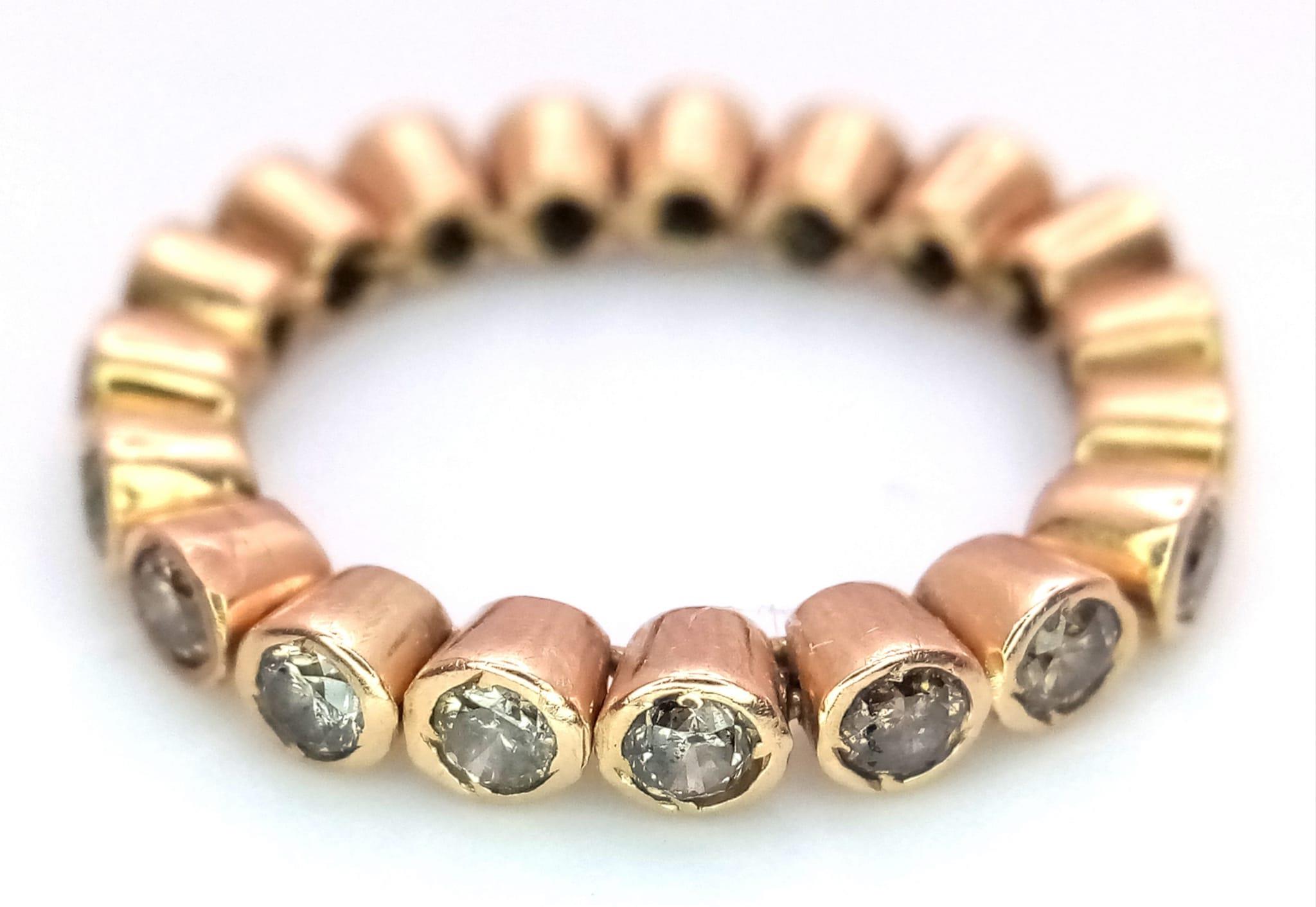An 18K Rose Gold Articulated Diamond Half-Eternity Ring. Size Q. 5g total weight. Ref: 015884