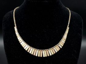 A 9K tri-colour collar necklace, 7.7g, 16" chain ref: SH1395I-1