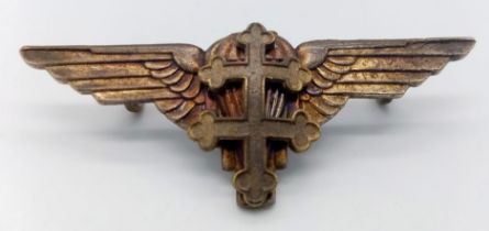 WW2 Free French Paratroopers Cap Badge. Made from a British cap badge with crown removed and the