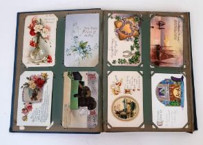 An Antique Postcard Album Collection (George V Era) - Some rare treasures. Over 180 cards.