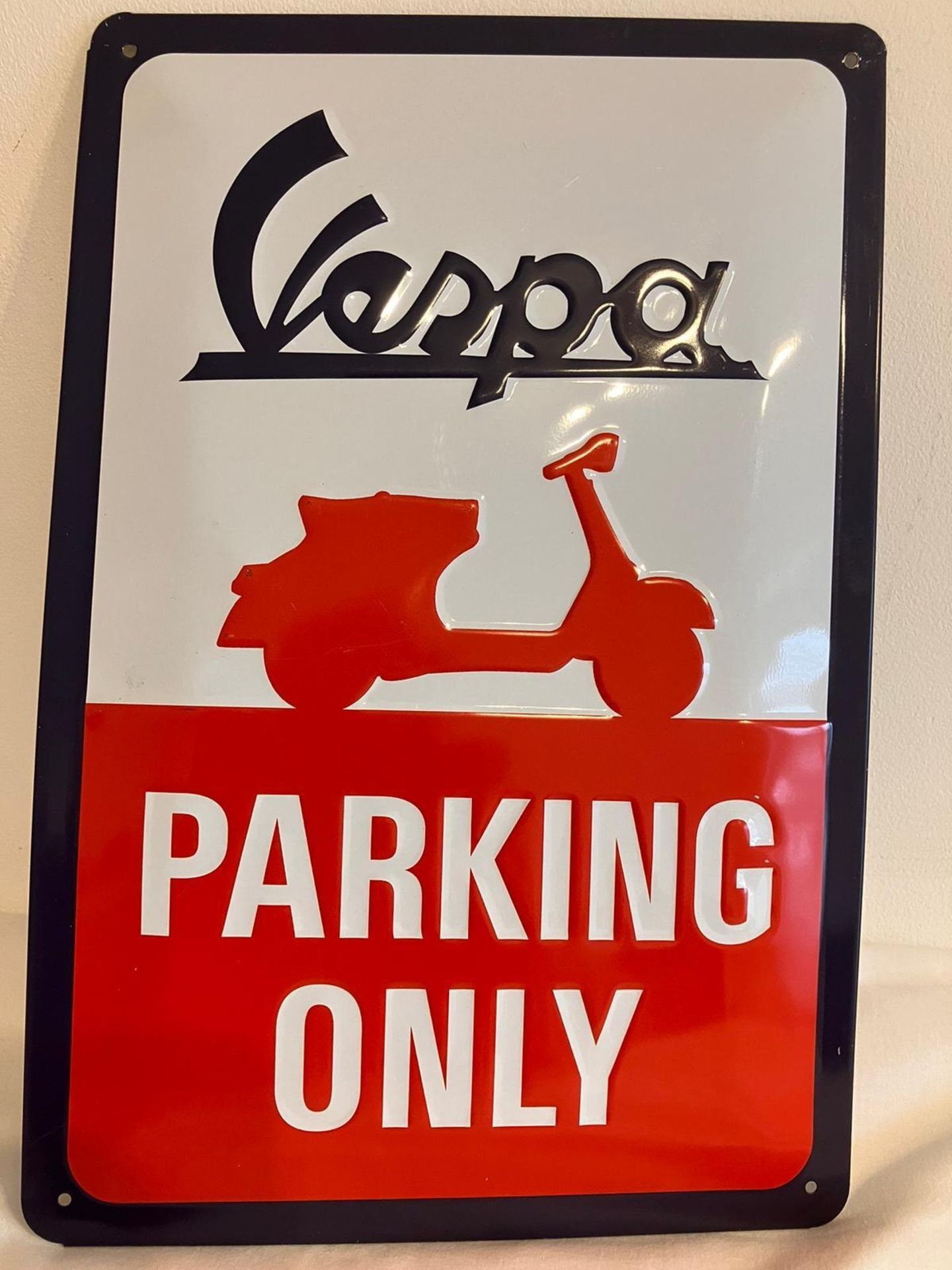 3 x Vintage & repro VESPA SCOOTER metal signs. 12” x 8”. (30 x 20 cm). - Image 3 of 4