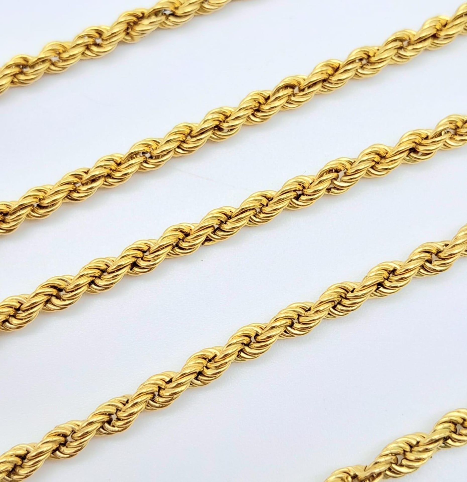 A 9K Yellow Gold Rope Necklace. 60cm length. 6.05g weight. - Image 2 of 6