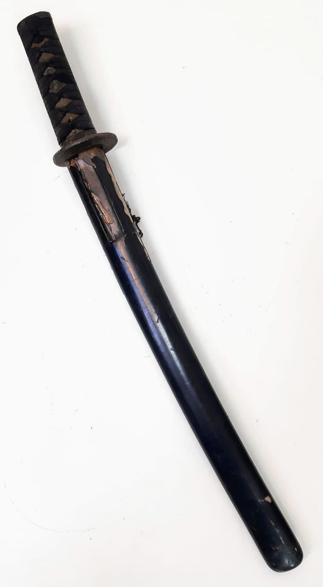 A Rare Authentic Antique 19th Century Japanese Wakazashi Sword with Saya (Scabbard). Sword 48cm - Bild 7 aus 7