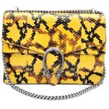 A Gucci Dionysus Python Pochette. With Silver Metal Hardware and Convertible Silver Metal Chain