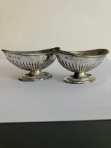 Antique pair of Classic SILVER CONDIMENT DISHES. Hallmark for Charles Boyton, London 1886.