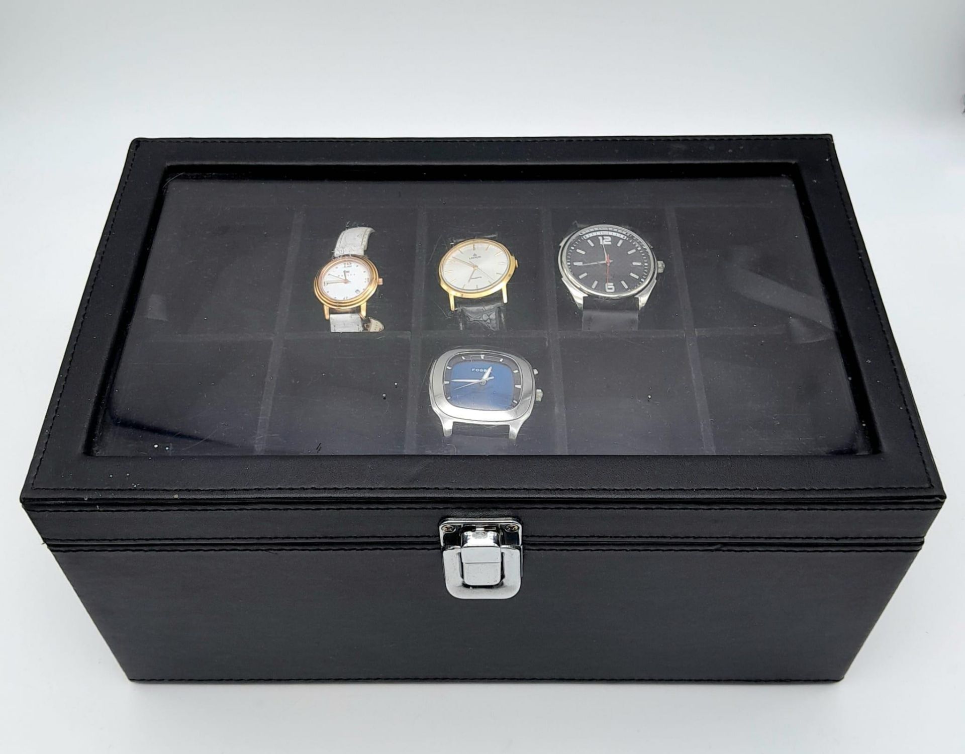 A Parcel of 4 Ladies and Men’s Watches Including a 20 Capacity Black Leatherette Display Case. - Bild 6 aus 7