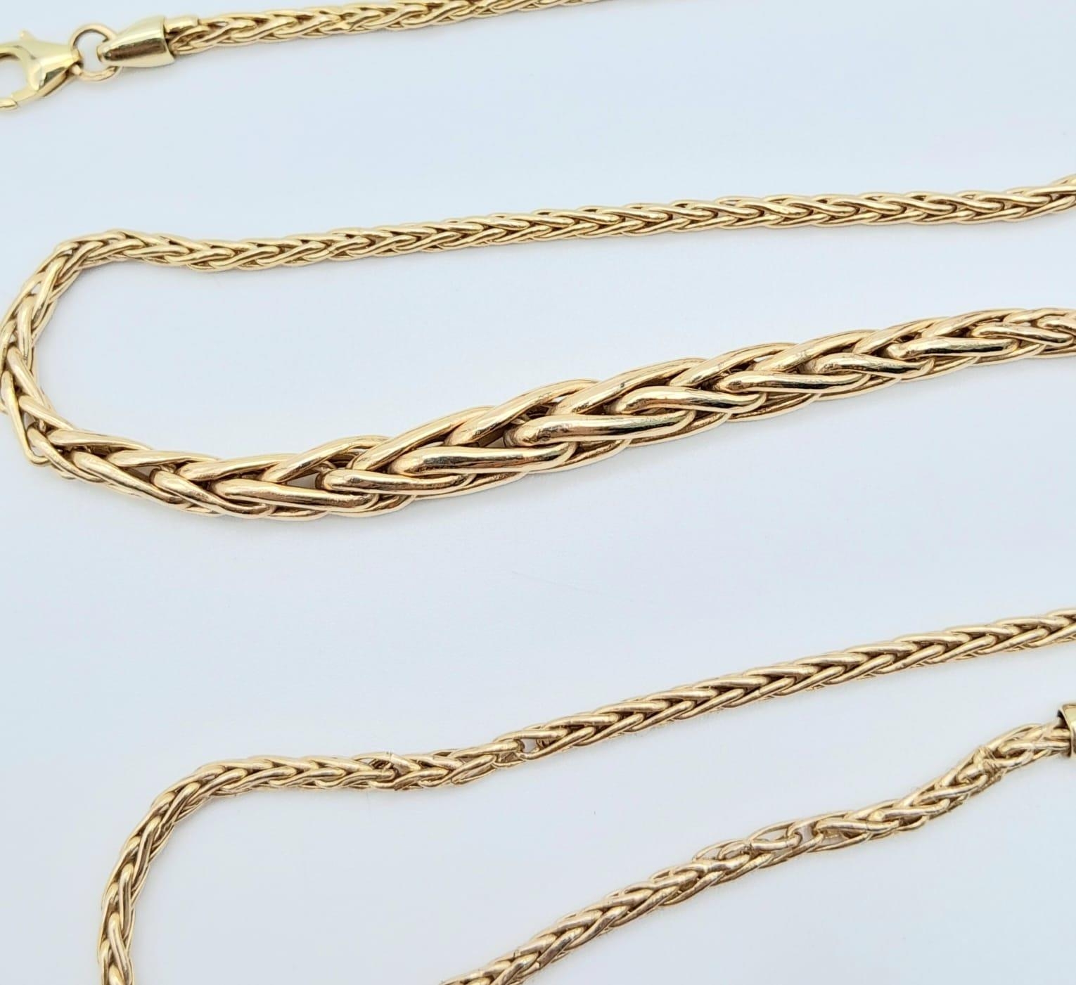 A Vintage 9K Yellow Gold Woven Link Necklace. 42cm length. 5.7g weight. - Image 4 of 6