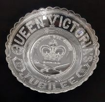 A marvellous piece of Victoriana: A glass plate commemorating Quenn Victoria’s Golden Jubilee 1837-