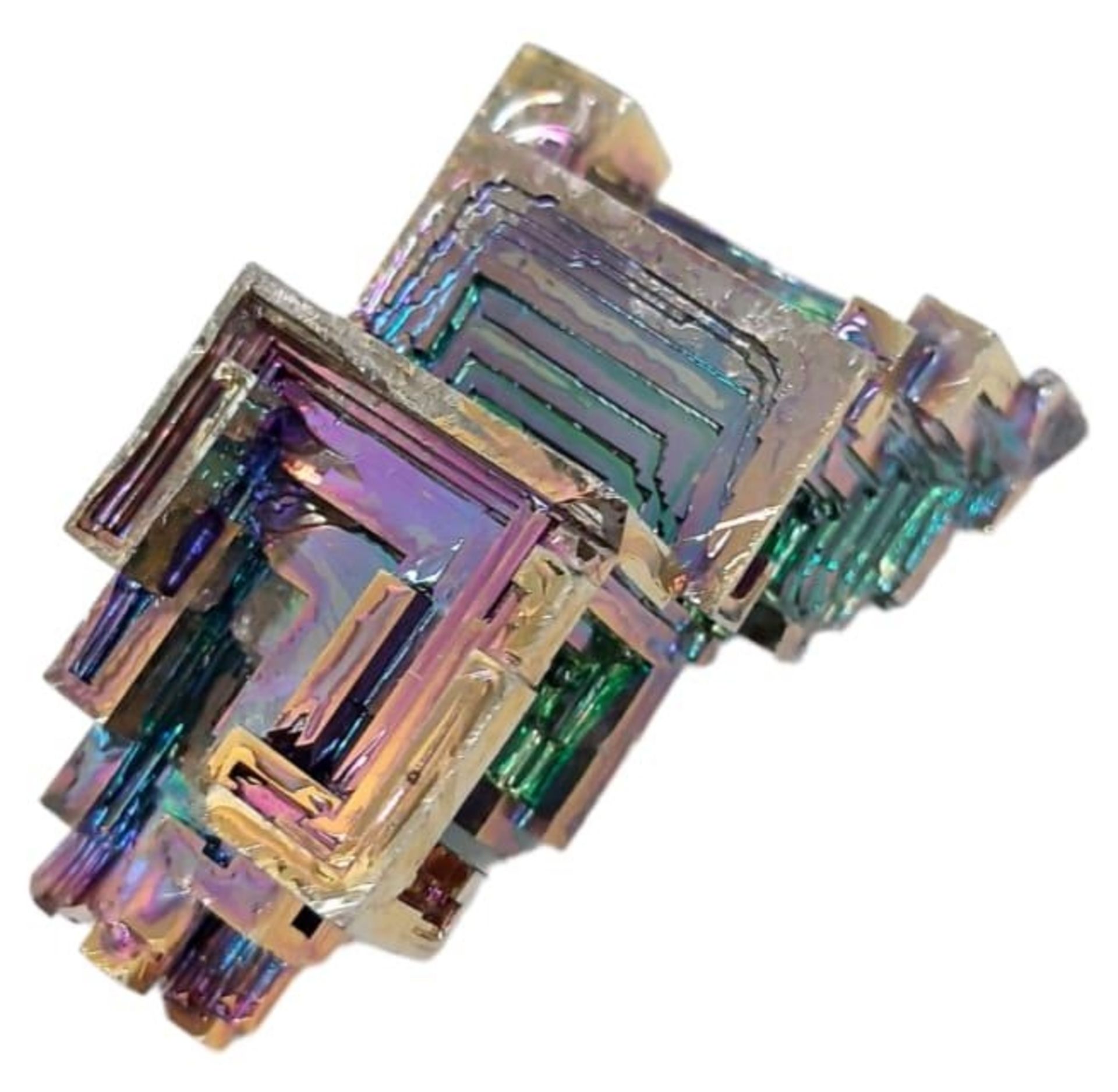 A mesmerising, large, BISMUTH compound crystal, dimensions: 52 x 30 x 30 mm, weight: 82 g. In a - Image 5 of 5