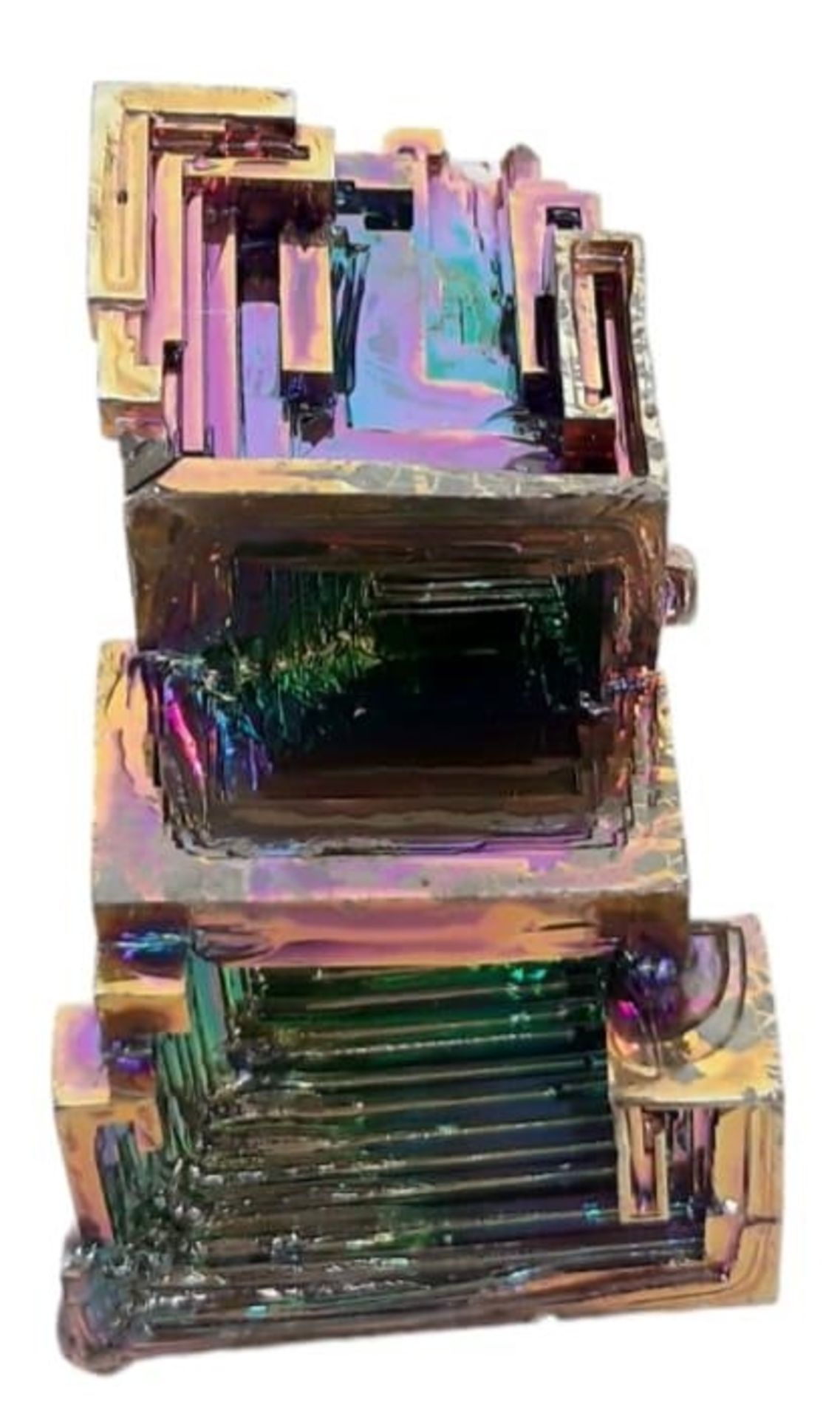 A mesmerising, large, BISMUTH compound crystal, dimensions: 52 x 30 x 30 mm, weight: 82 g. In a - Image 3 of 5