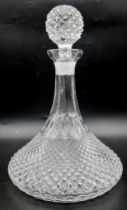 A Crystal Glass Port/Wine Decanter. 28cm tall.