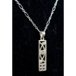 An Excellent Condition Vintage Rennie Mackintosh Sterling Silver Pendant Necklace. 46cm Length