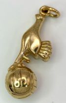 A 9K YELLOW GOLD SOLID HEAVY TOTTENHAM HOTSPURS COCKEREL PENDANT. TOTAL WEIGHT 36.1G