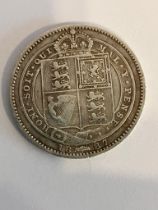 1887 SILVER SHILLING in Extra fine condition. Queen Victoria Golden Jubilee mintage. Having bold and