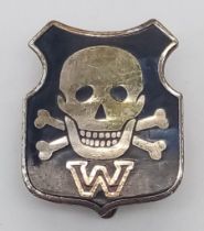 WW2 German Wehrolf “Werewolf” Enamel Badge. A Nazi unit trained to operate behind enemy lines as