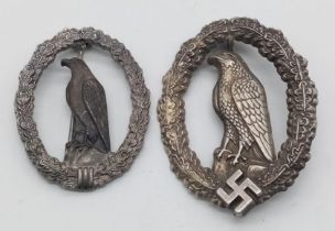 WW2 German Retired Pilots Badge with a smaller 1957 version without the Swastika, so it could be
