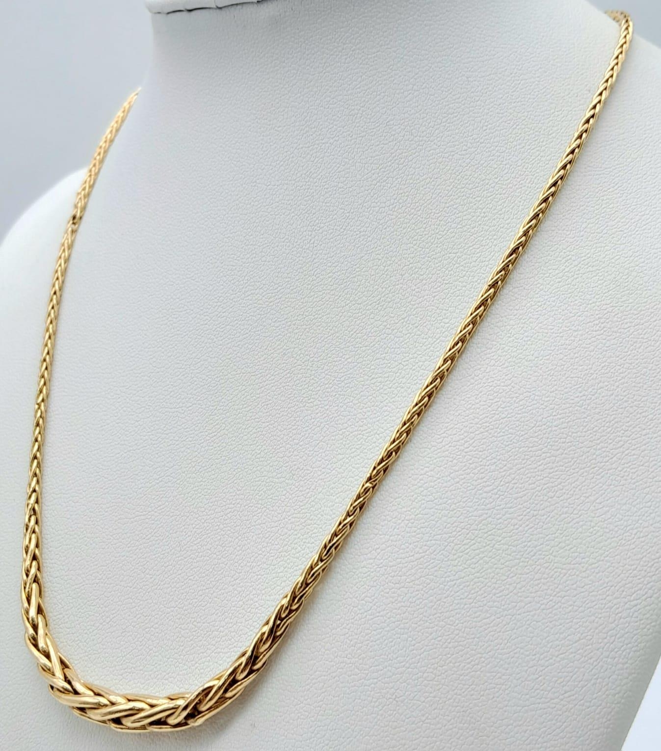 A Vintage 9K Yellow Gold Woven Link Necklace. 42cm length. 5.7g weight. - Image 2 of 6