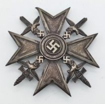 German Condor Legion Silver Grade Spanish War Cross. Made by Assman Circa 1940.
