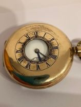 Antique ELGIN GOLD FILLED POCKET WATCH. 15 Jewels. DERRICK SWISS MOVEMENT. Chip on face at at 3.