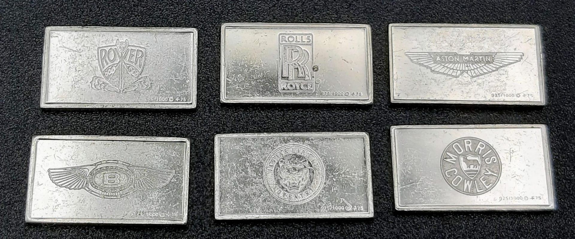 A SELECTION OF 6 BEST BRITISH CAR MANUFACTURERS MINI PLAQUES WITH LOGO AND CARS AND DATES. BRANDS TO - Image 3 of 3