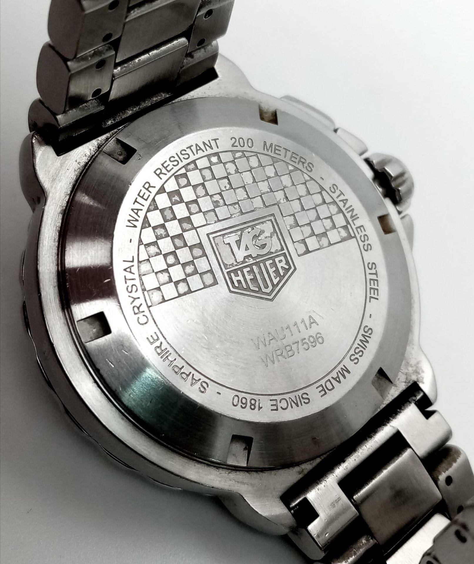 A Tag Heuer Formula 1 Gents Alarm Watch. Stainless steel bracelet and case - 42mm. Black dial with - Image 6 of 8