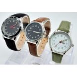 A Parcel of Three Unworn Military Homage Watches. Comprising a 1960’s Portuguese Colonial Watch (