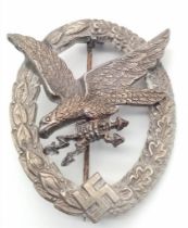 WW2 German Luftwaffe Air Gunner & Flight Engineers Badge. Un-marked.