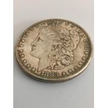 1883 USA MORGAN SILVER DOLLAR. Philadelphia mint. Excellent condition.