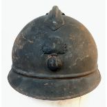 WW1 French 1915 Model Infantry Casque De Adriane Helmet. Somme Barn Find. Nice un-messed about