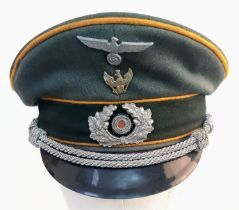 3 rd Reich Heer (Army) Cavalry Officers Visor Cap. Reserve