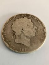 1819 GEORGE III SILVER CROWN in worn/fair condition.