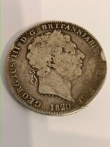 1820 GEORGE III SILVER CROWN in fair condition.