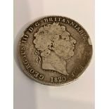 1820 GEORGE III SILVER CROWN in fair condition.