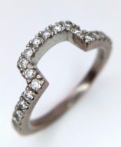 A 14K White Gold Diamond Half-Eternity Ring. Size M. 4g total weight. Ref: 015879.