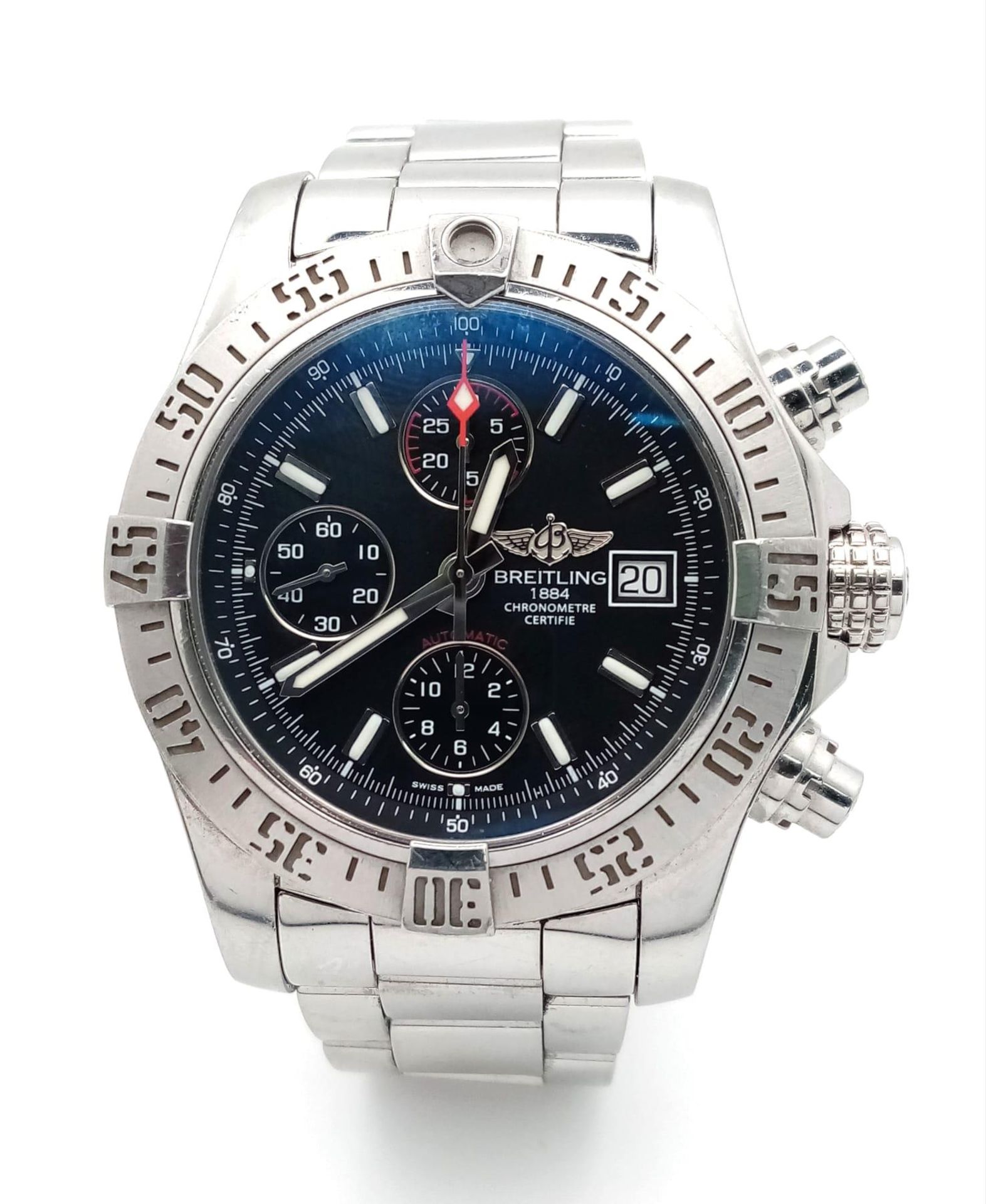 A Breitling Avenger II Chronograph Gents Watch. Stainless steel bracelet and case - 43mm. Black dial - Bild 2 aus 11