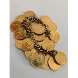 Fabulous COIN BRACELET Full of vintage GOLD PLATED FARTHINGS. Coins range from 1920’s - 1950’s.