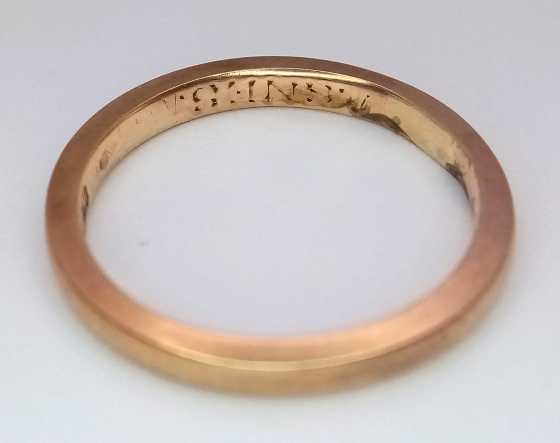A Vintage 9K Yellow Gold Band Ring. Size L. 1.95g weight. - Image 3 of 4