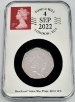 A Mint Condition, Limited Edition (1 of 500), 2022 Alan Turing 50 Pence Date Stamp Issue Coin