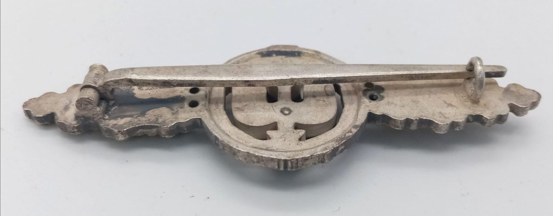 WW2 German Luftwaffe Silver Grade Front Flyers Clasp for Short Range Night Fighters. Unmarked. - Bild 2 aus 3