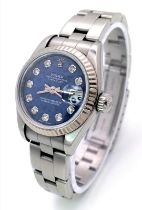 A Rolex Oyster Perpetual Datejust Diamond Ladies Watch - Model 79174. Stainless steel bracelet and