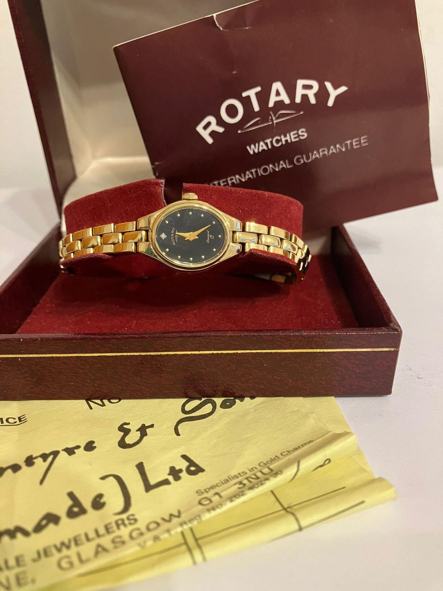 Ladies vintage QUARTZ ROTARY WRISTWATCH Complete with original box and paperwork. Full working
