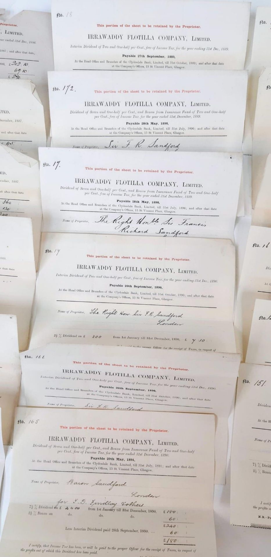 A Very Rare Set of 19th Century Antique Original Historical Documents Relating to the Financial - Bild 4 aus 4