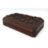 A lovely vintage intricately hand carved Kashmiri wooden box. The fantastic carving which covers