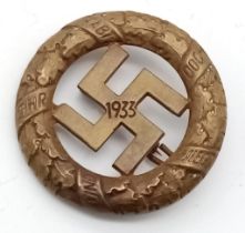 3 rd Reich 1933 Gau München Badge. Maker marked Deschler & Sohn München.