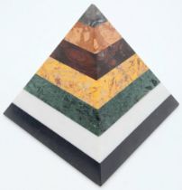 A Seven-Level Gemstone Pyramid. 10cm height.